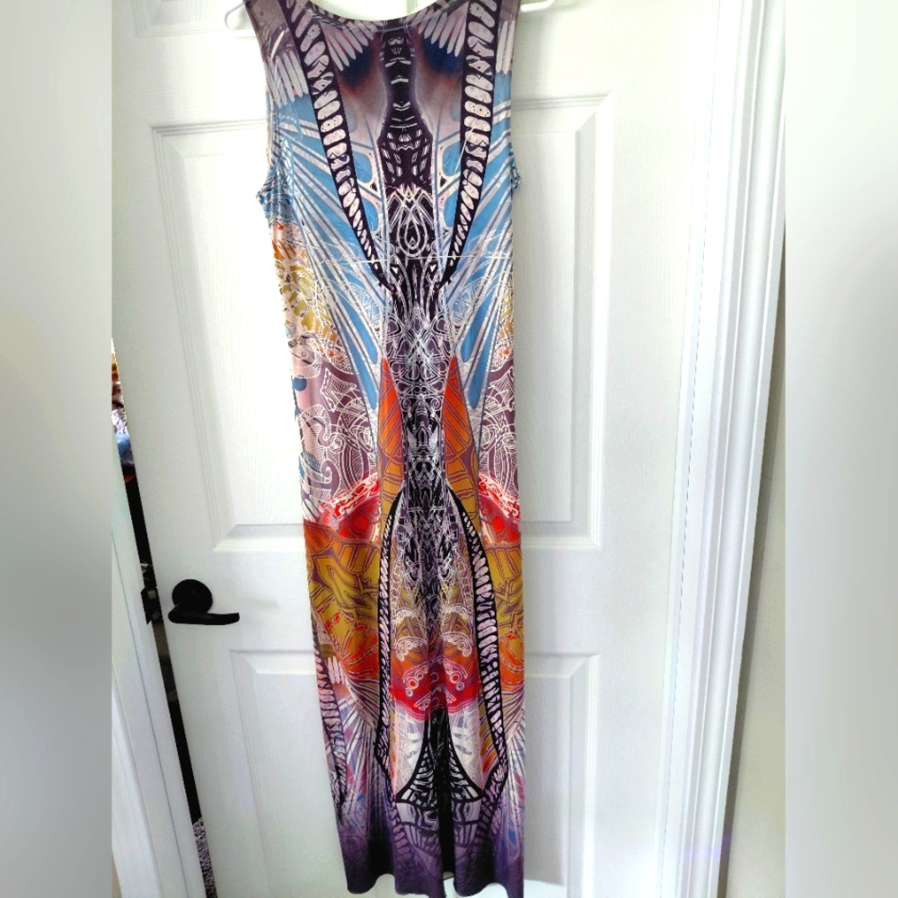 Apt. 9 Purple and Blue Sleeveless Scoop Neck Maxi Sundress - Picture 3 of 7